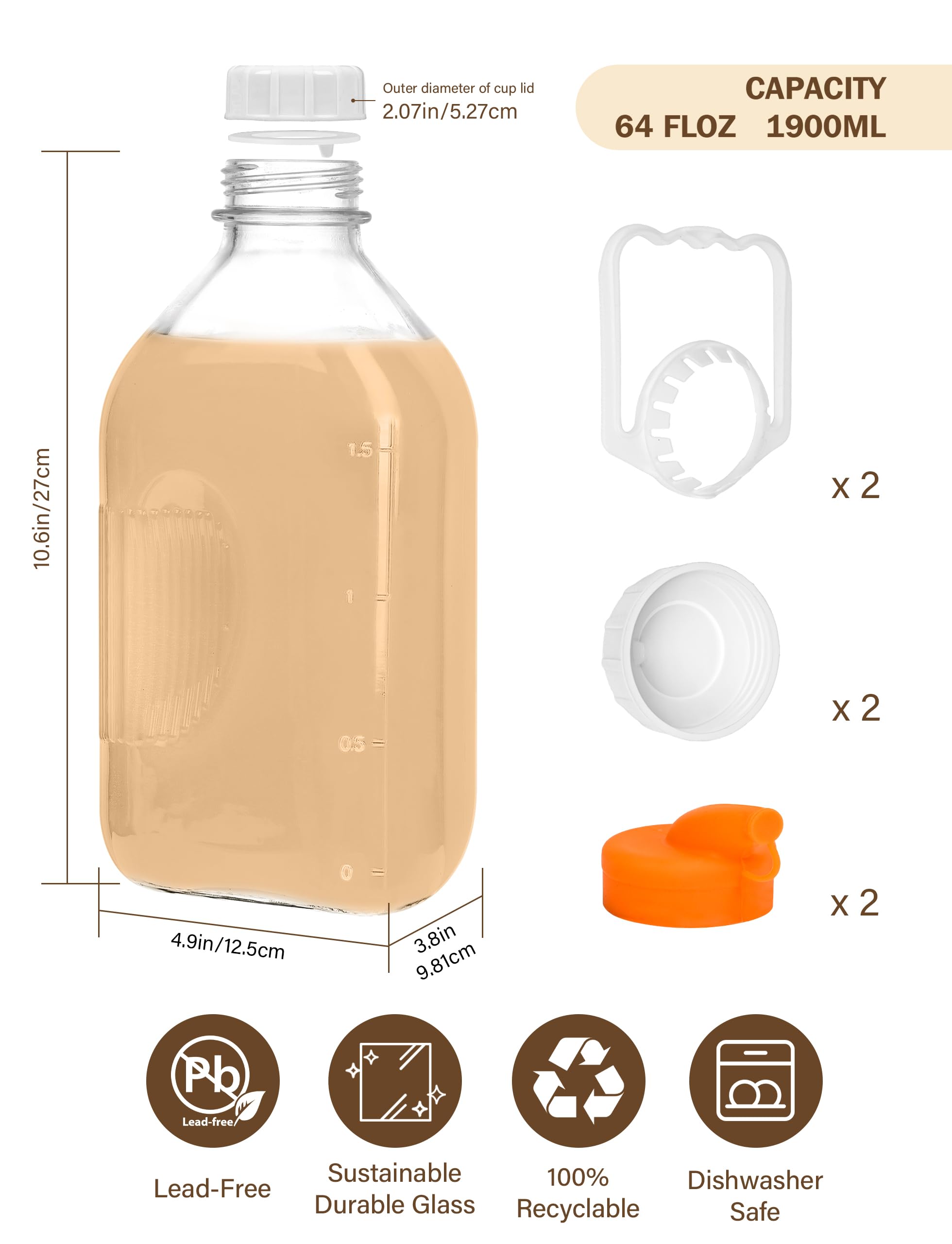 KMIGRUAN bottle with pour spout enables clean, drip-free beverage pouring.