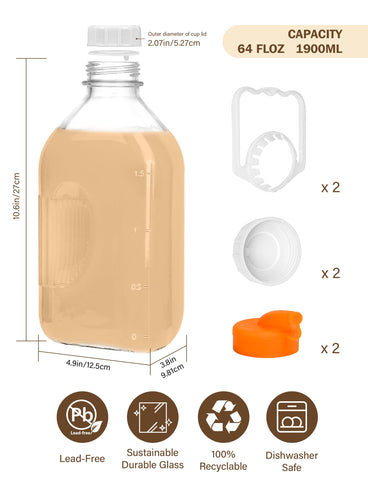 KMIGRUAN bottle with pour spout enables clean, drip-free beverage pouring.