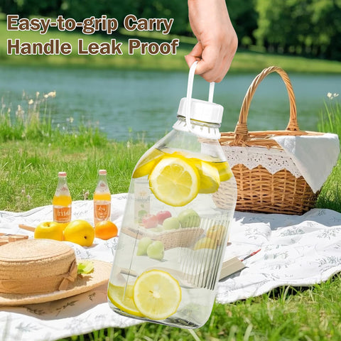 KMIGRUAN four-pack glass bottles to organize beverages in bulk.