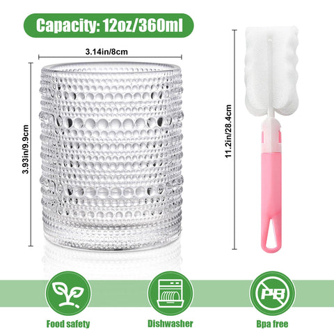 KMIGRUAN Gift-ready hobnail glasses set, ideal for housewarming and celebrations
