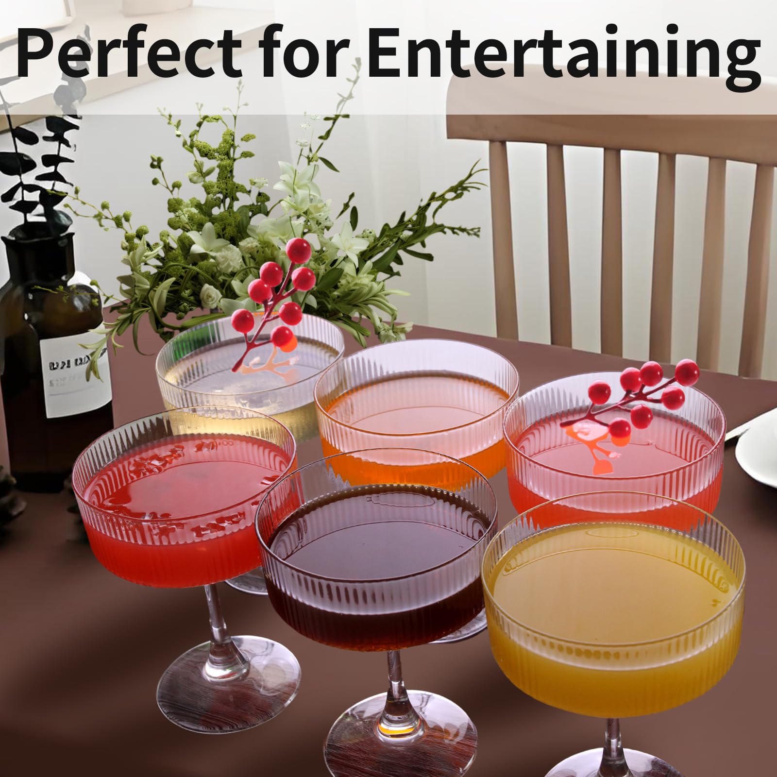 KMIGRUAN lead-free glass ensures durable, dishwasher-safe cocktail glasses for home bars.