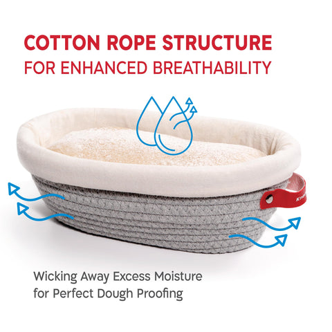 KNEADACE banneton round bread-proofing basket ideal for round loaves and shaping