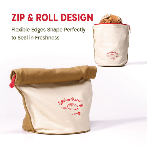 KNEADACE bread bag thick natural cotton exterior for durable daily use