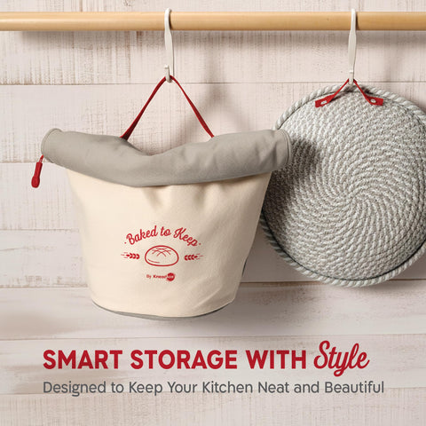 KNEADACE bread bag washable design for easy cleaning and reuse.