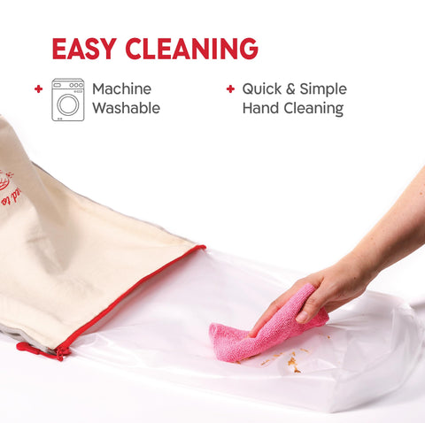 KNEADACE bread bag is reusable and machine washable for easy care