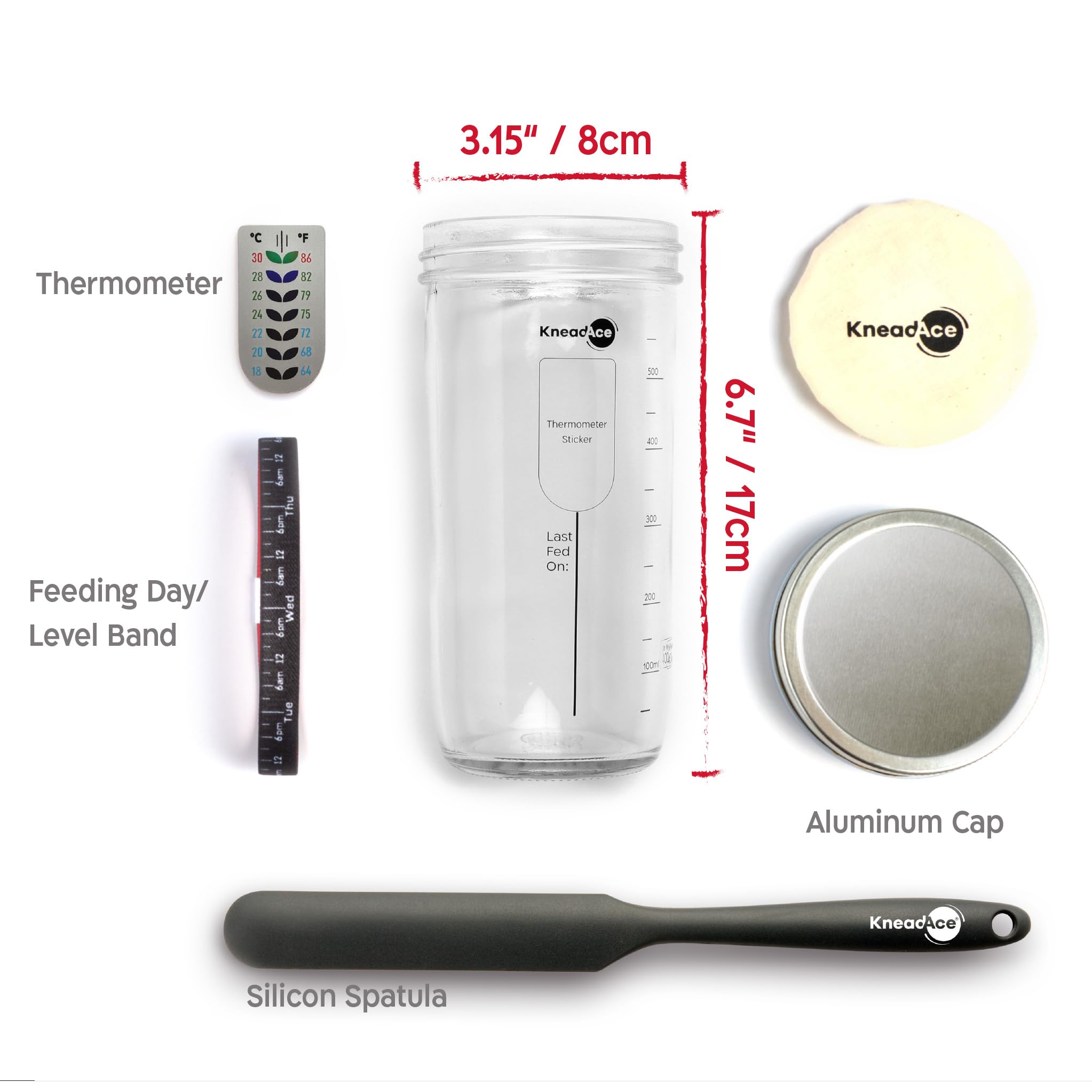 KneadAce digital thermometer ensures accurate temperature during feeding.