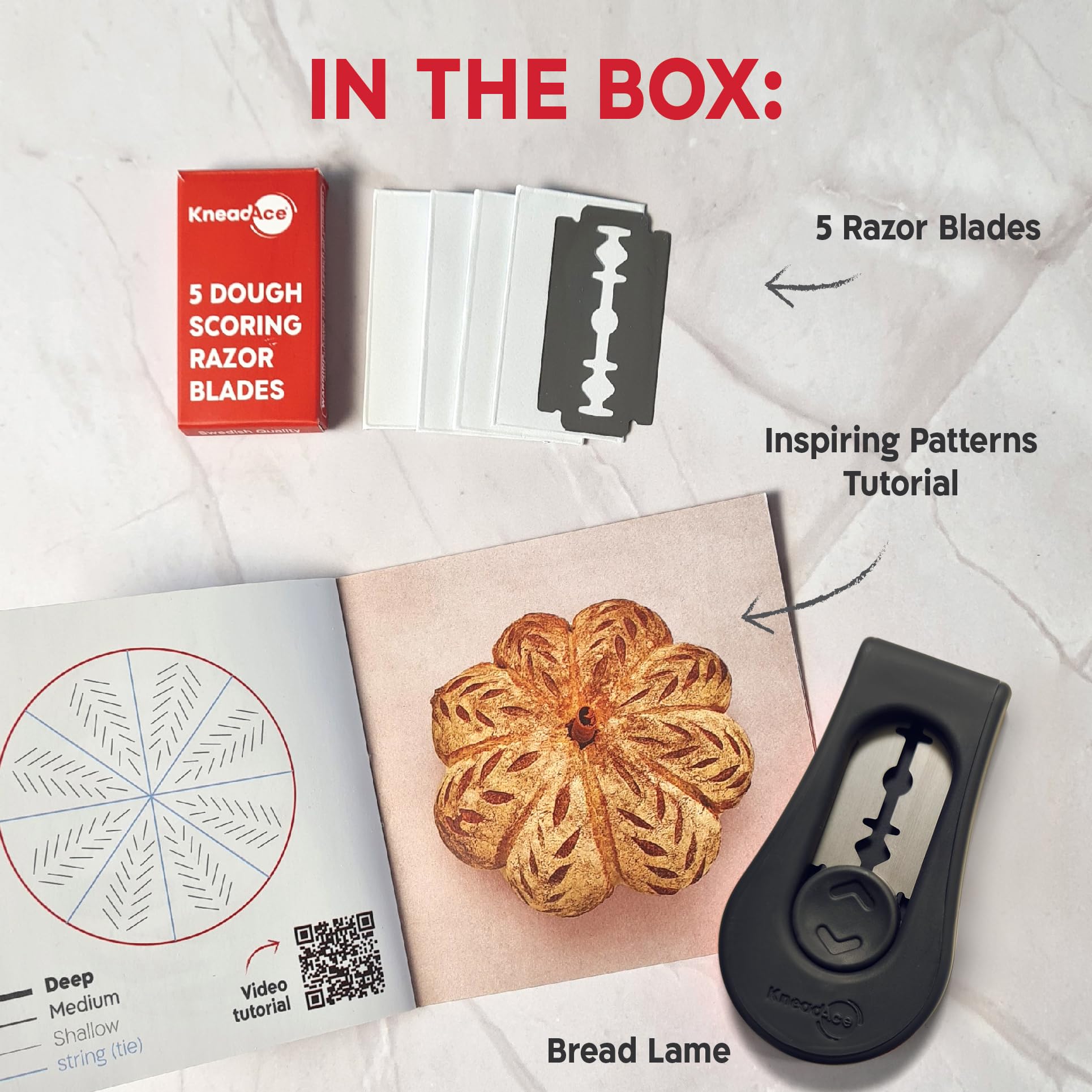 KNEADACE pattern booklet and videos inspire decorative scoring designs.