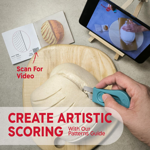 KNEADACE pattern booklet showcases creative scoring designs for bakers.