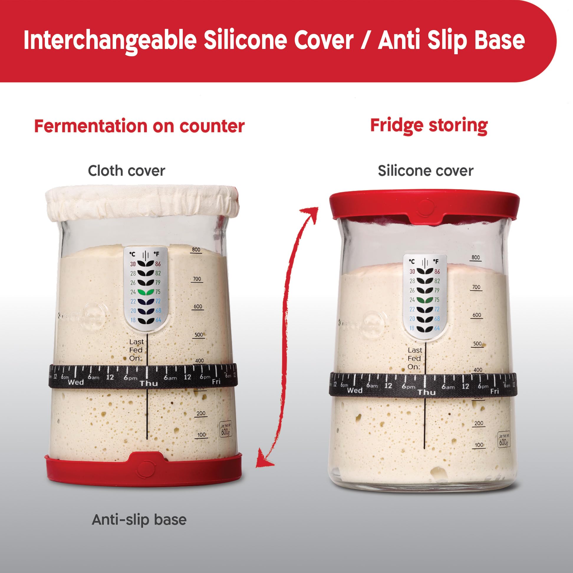 KNEADACE Pro feed marks show clear feeding levels at a glance.