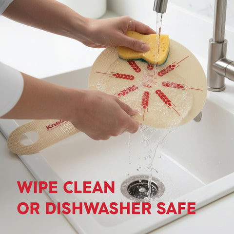 KneadAce silicone-baking-mat-easy-clean cleans quickly after baking and dries fast.