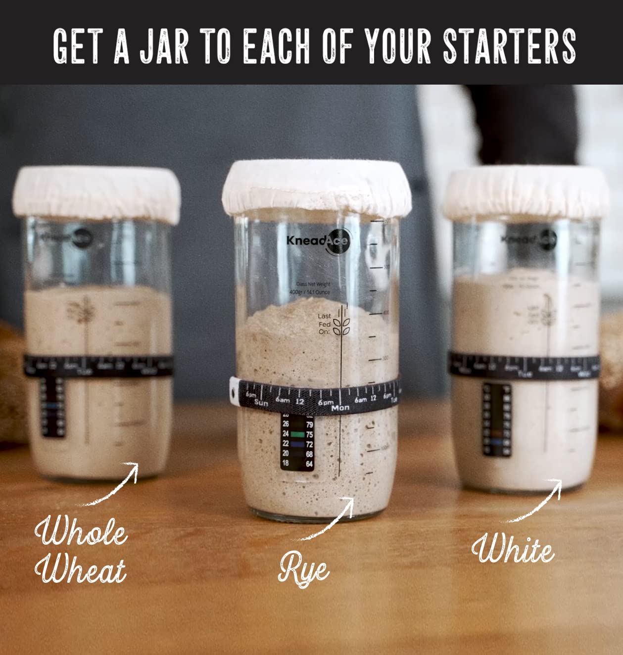 KNEADACE metal lid provides secure, airtight storage