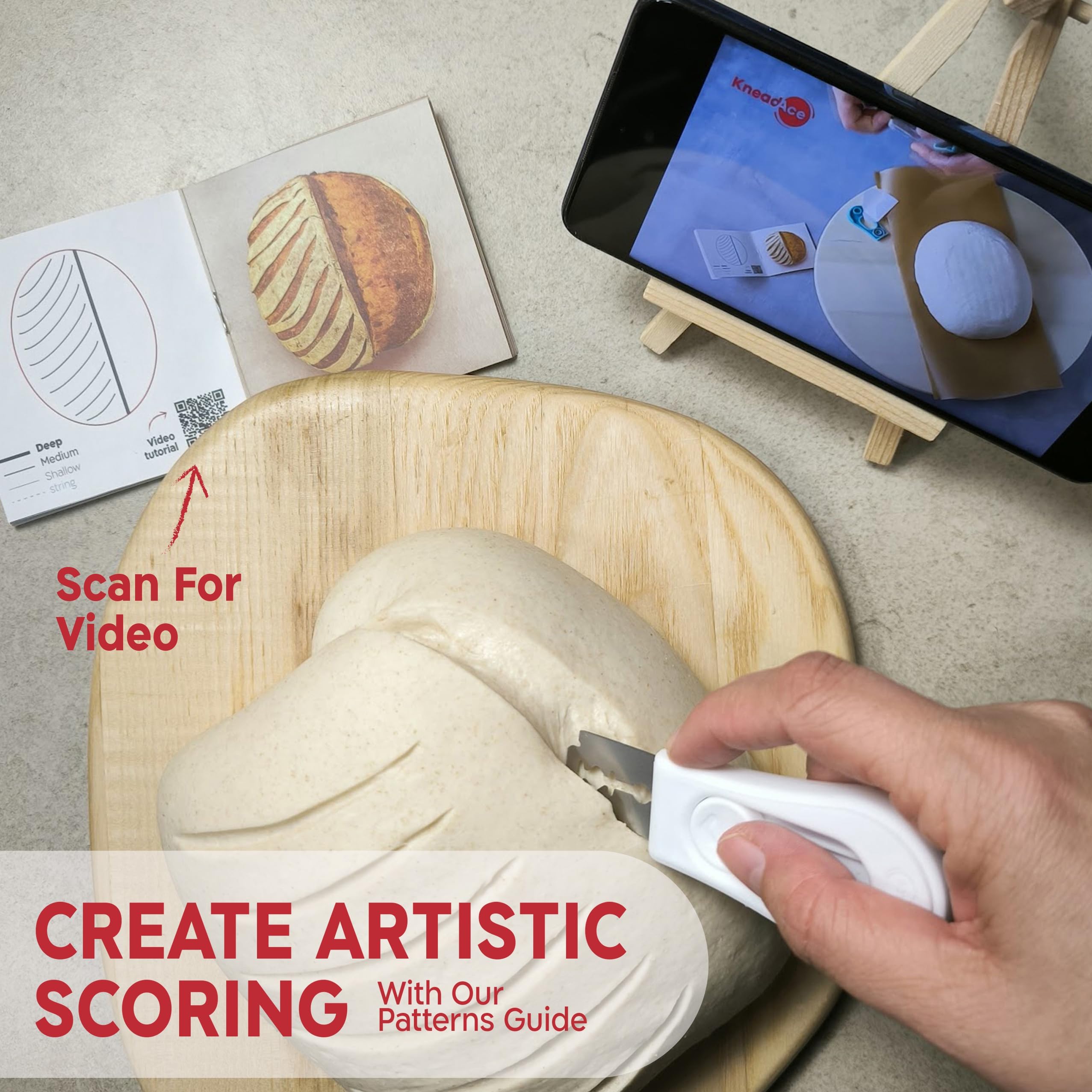 KneadAce pattern booklet offers creative scoring ideas for loaves