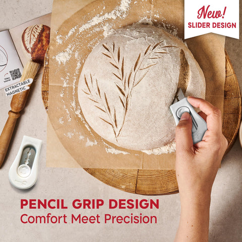 KneadAce sliding knob keeps blade steady for consistent patterns