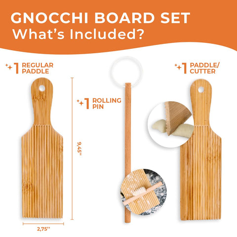 KneadEat bamboo gnocchi board close-up shows smooth texture and flavor-resistance.