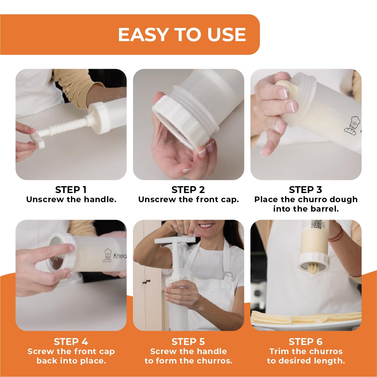 KneadEat easy-clean brushes and detachable parts for quick maintenance.