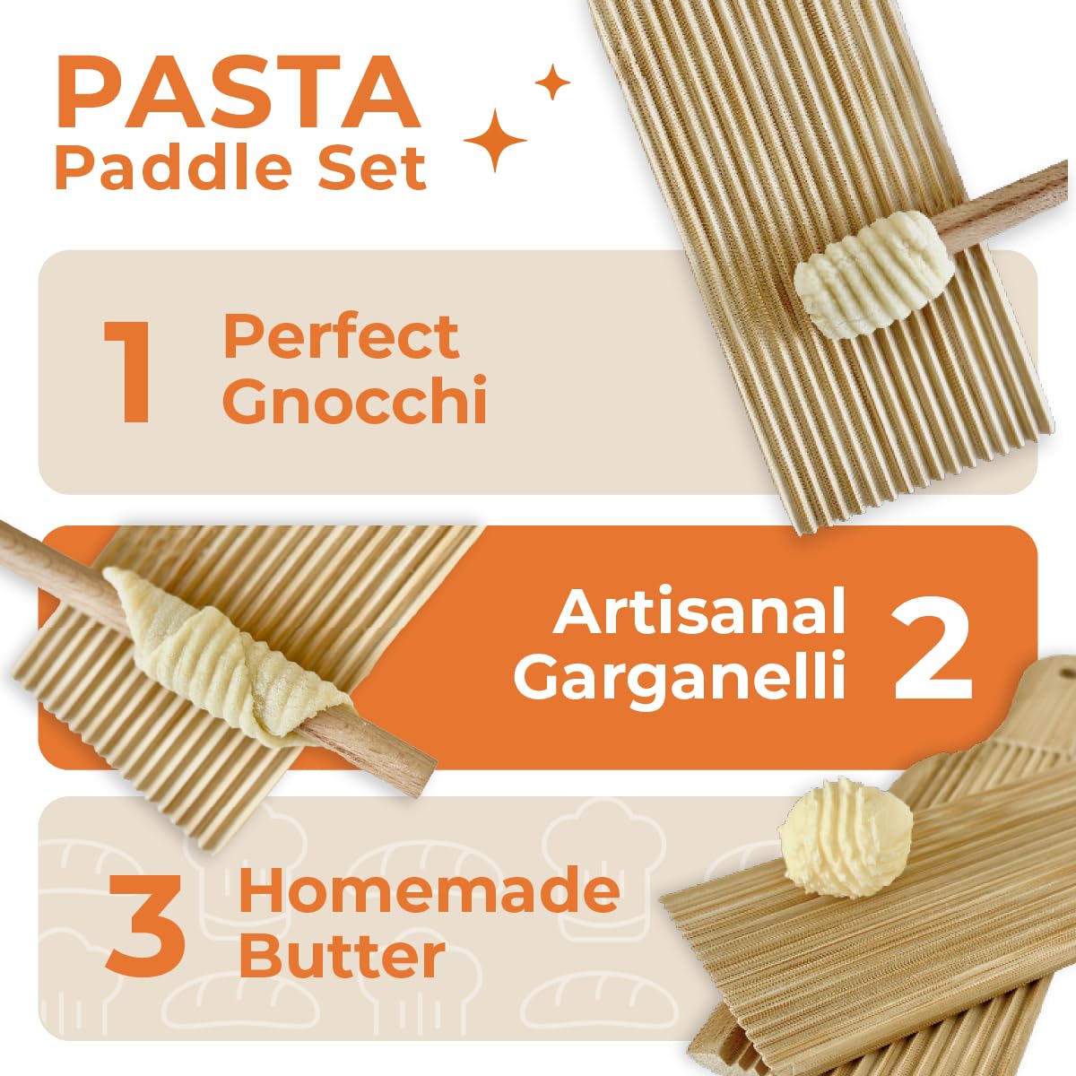 KneadEat edged gnocchi paddle for precise dough cutting.