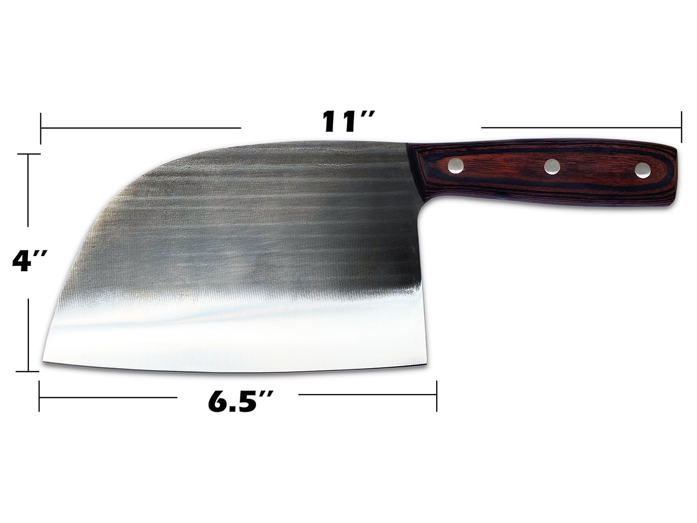 KNIFAST Serbian chef knife full-tang handle view emphasizes ergonomic grip for precise slicing.