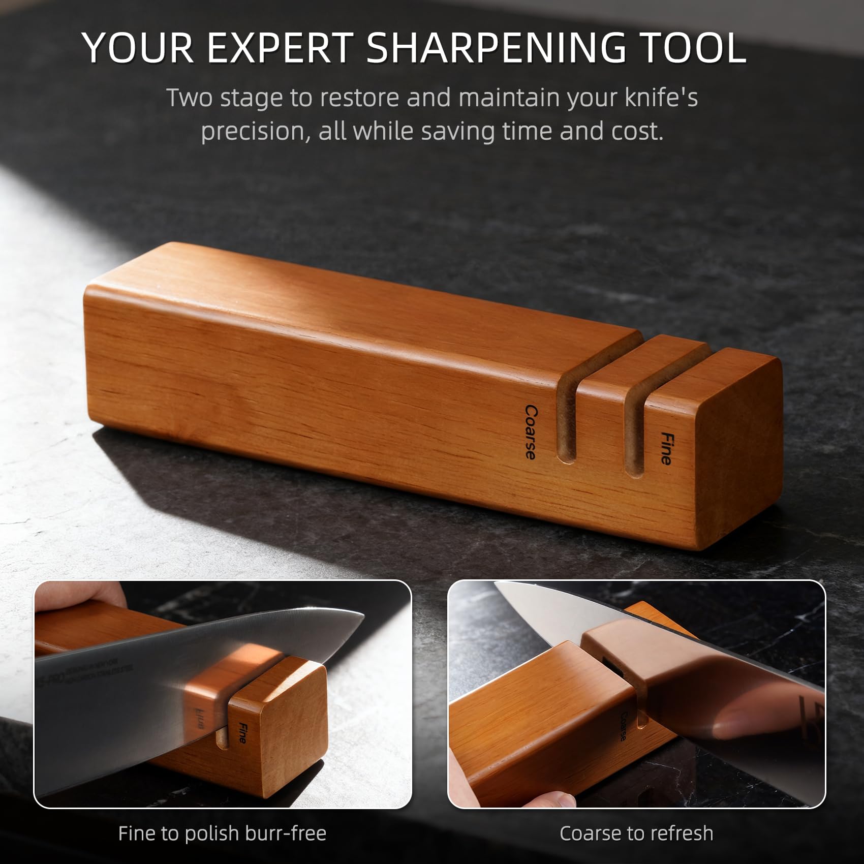 KnifeSaga 10-degree surgical edge emphasizes precise slicing
