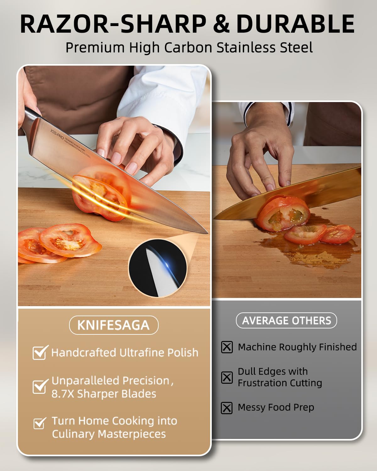 KnifeSaga 2026 santoku knife ready for versatile chopping