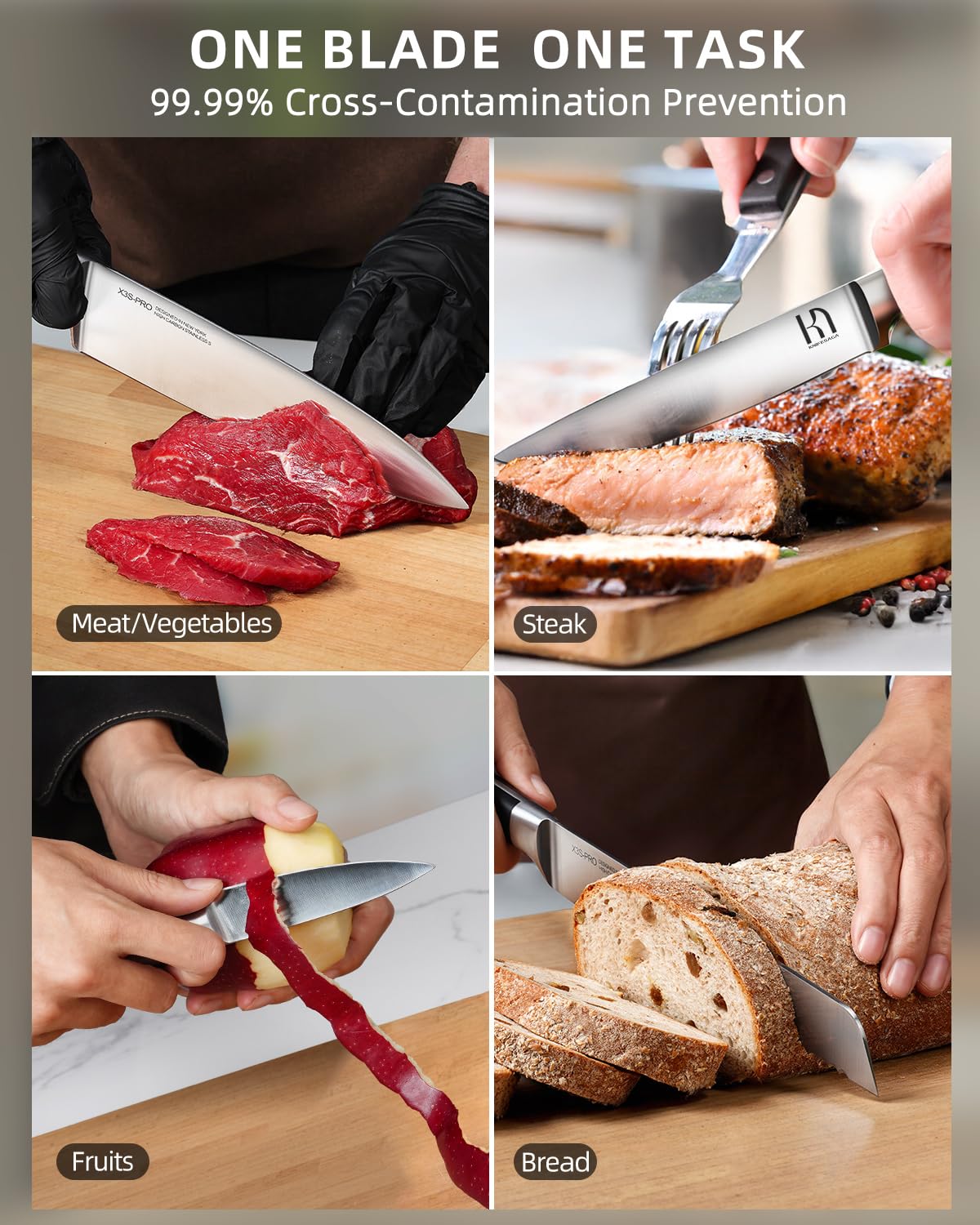 KnifeSaga 2026 kitchen shears and sharpener included for quick upkeep