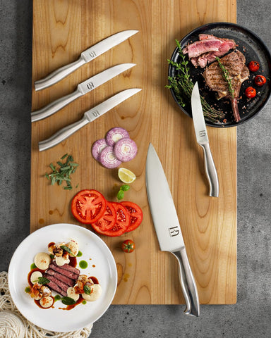 KnifeSaga 4.5-inch steak knives deliver effortless serving.