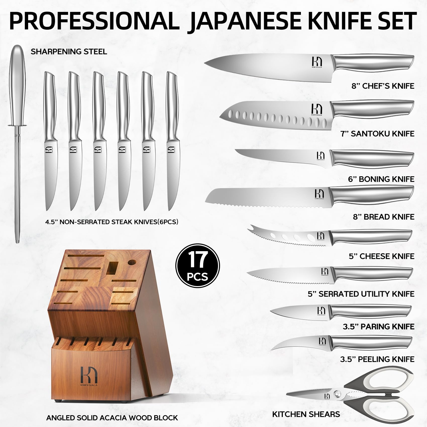 KnifeSaga 5-inch cheese knife perfect for delicate slicing.