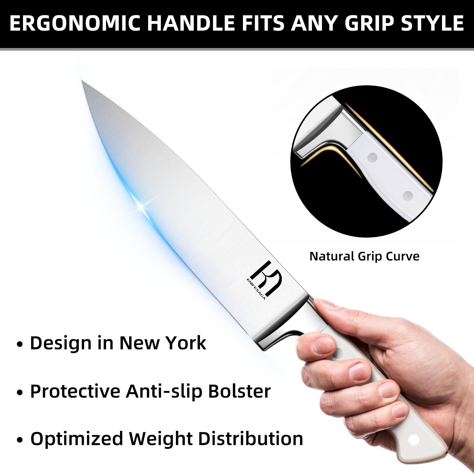 KnifeSaga 6-inch boning knife for careful meat prep.