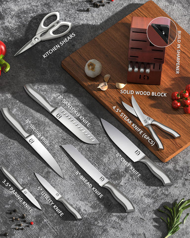 KnifeSaga 7-inch santoku blade handles versatile chopping tasks.