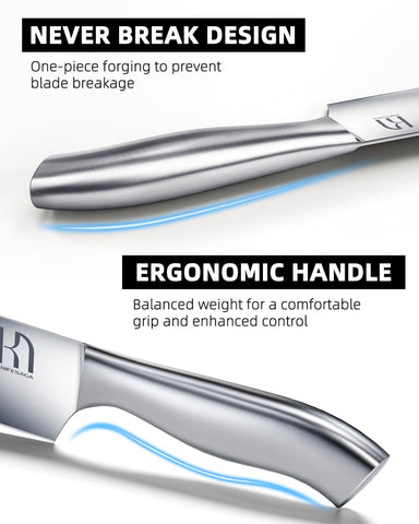 KnifeSaga 8-inch chef knife blade is ideal for precise slicing.