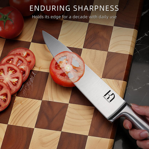KnifeSaga 8-inch bread knife cleanly slices crusts