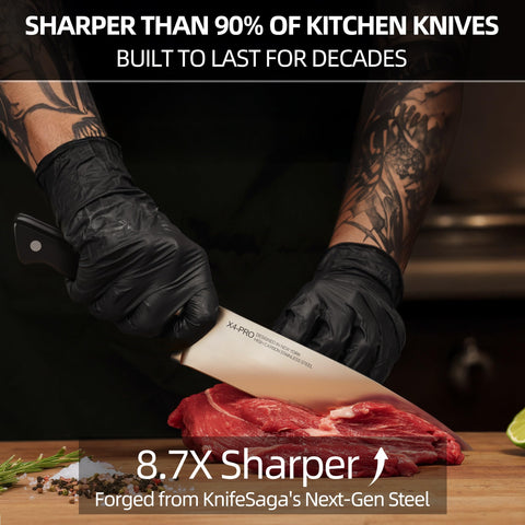 KnifeSaga 8-inch bread knife slices crusts cleanly and evenly.