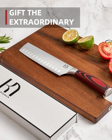 KnifeSaga Nakiri retains sharpness longer with minimal sharpening