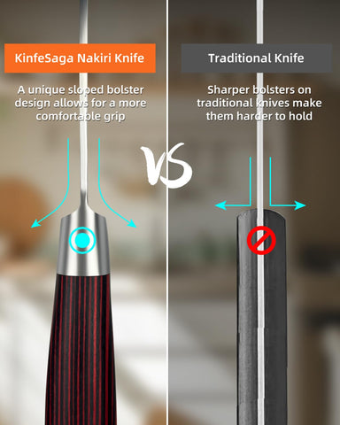 KnifeSaga Nakiri ideal for chopping vegetables and herbs