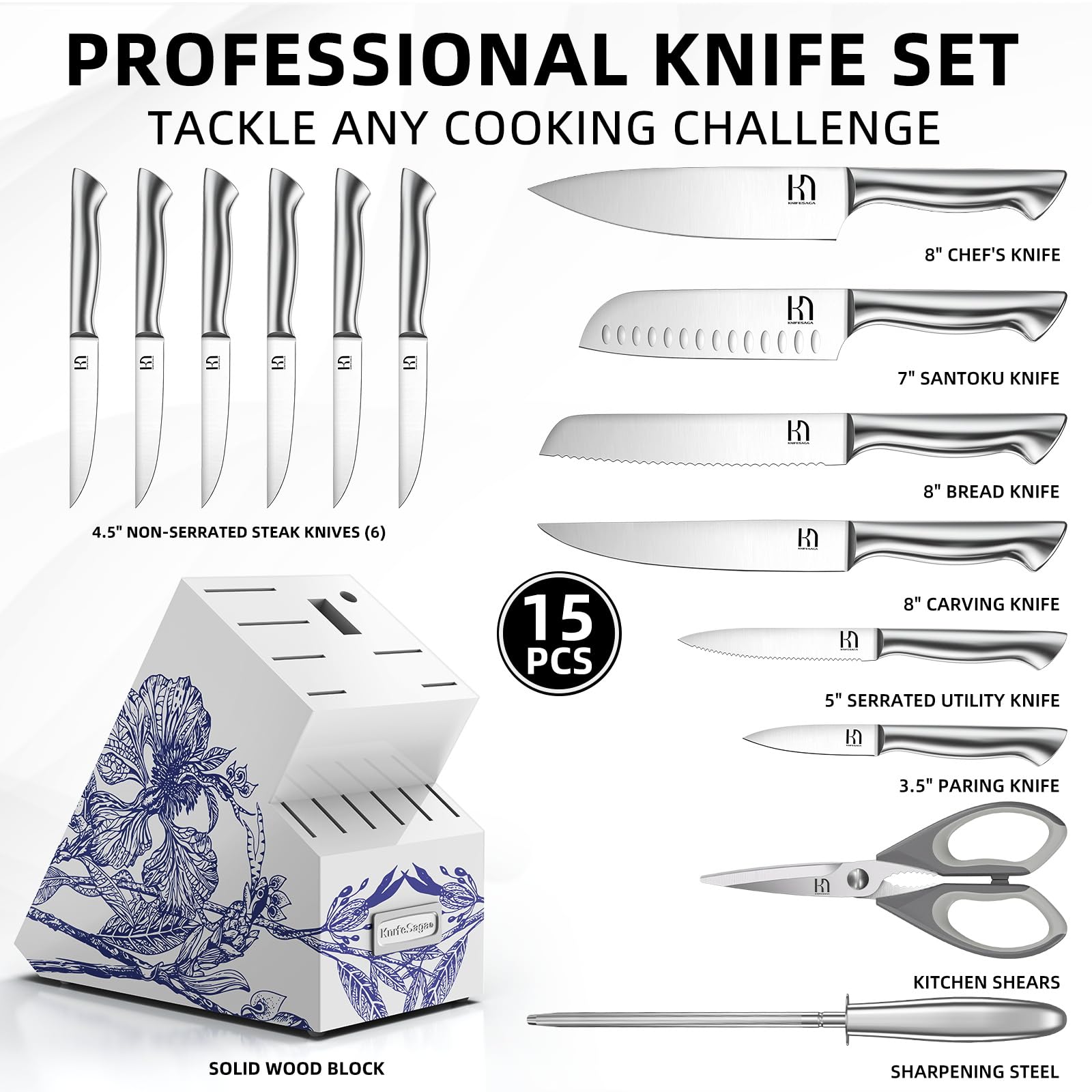 KnifeSaga Phantom Iris X5 3.5-inch paring knife precise peeling and trimming