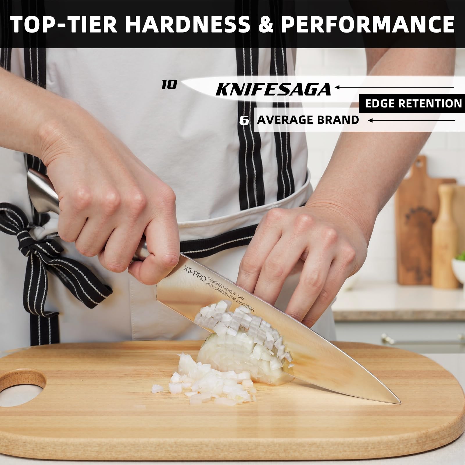 KnifeSaga Phantom Iris X5 8-inch carving knife for effortless roast slicing