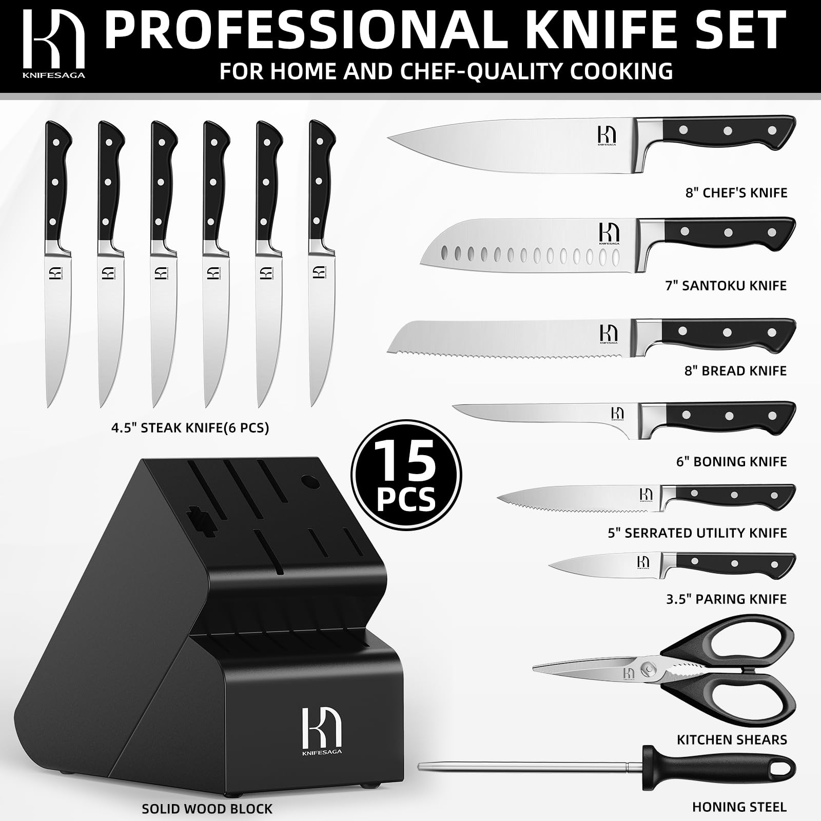 KnifeSaga 5-inch utility knife compact everyday helper in kitchen tasks.