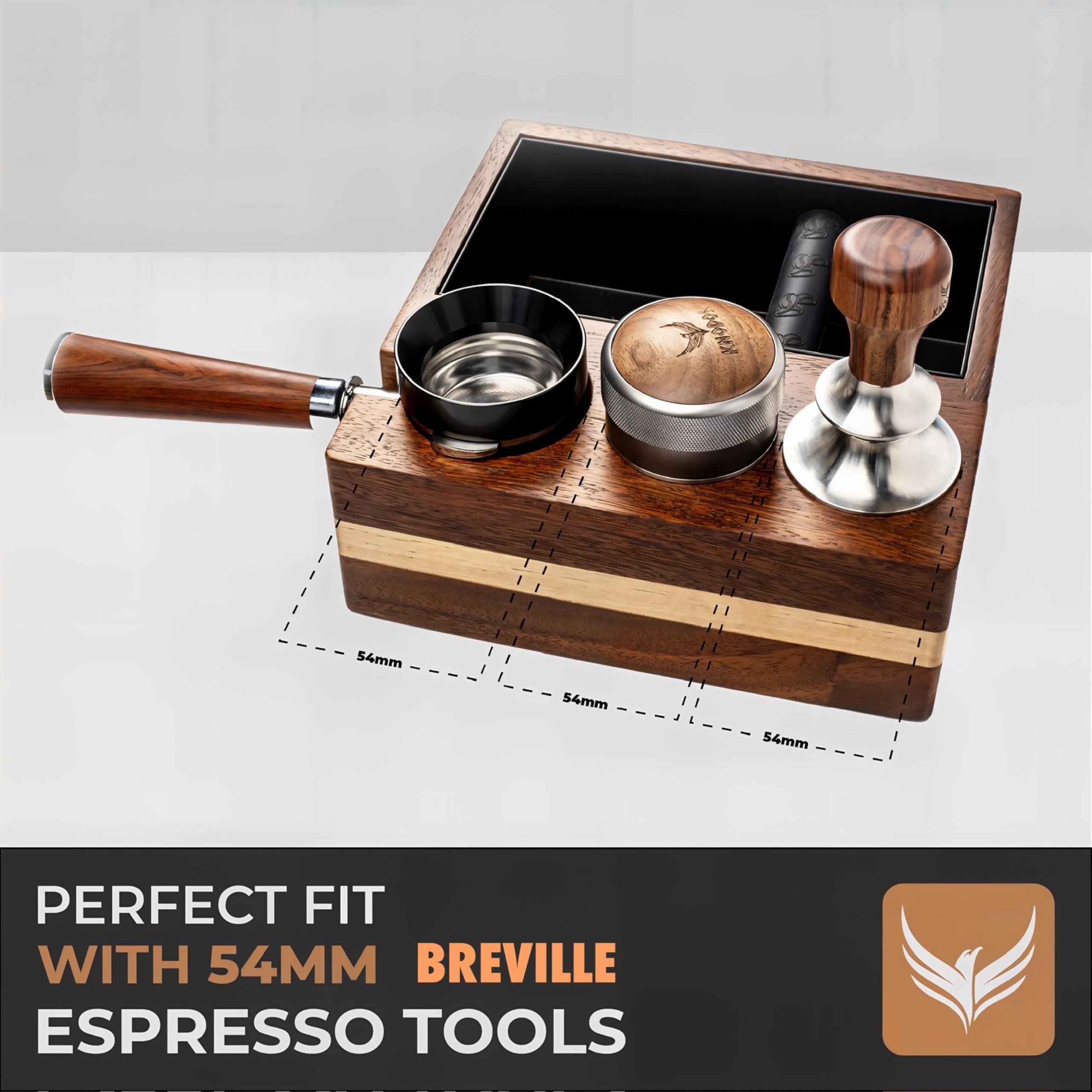 KNODOS adjustable portafilter holder for precise tamping height