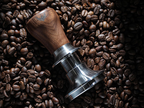 KNODOS 54mm tamper with auto-leveling mechanism for consistently even tamp.