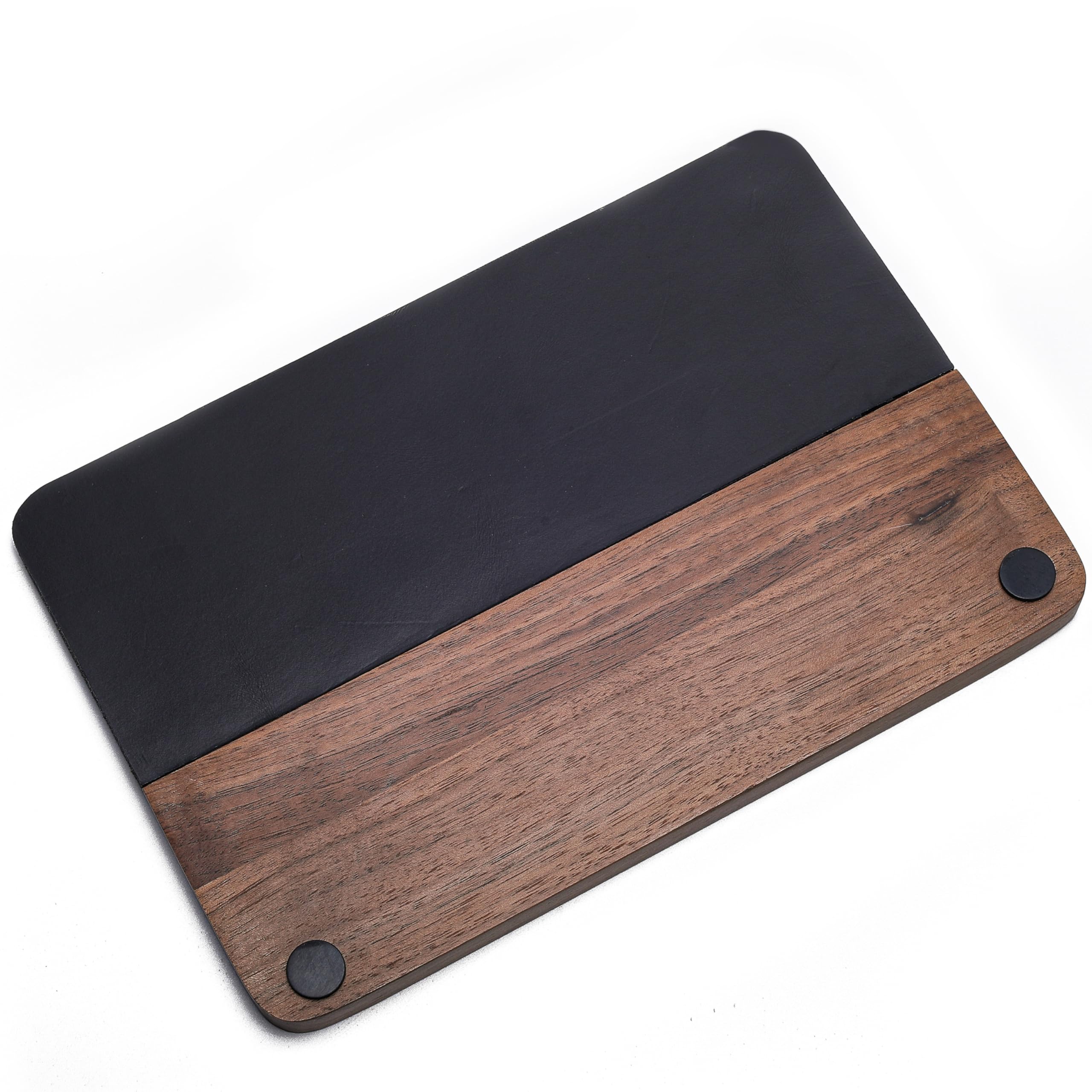 KNODOS tamping mat with non-slip leather base protects surfaces during use.