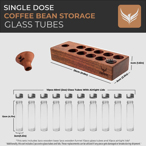 KNODOS walnut funnel helps transfer beans without spills.