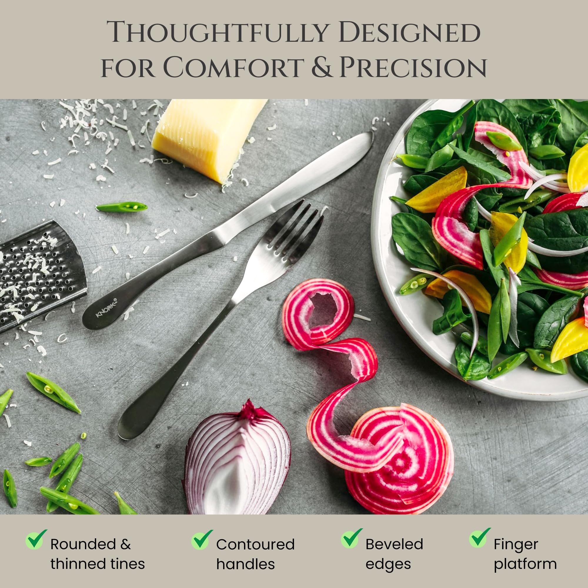 KNORK Original 20-piece teaspoons perfect for coffee, tea, and desserts.