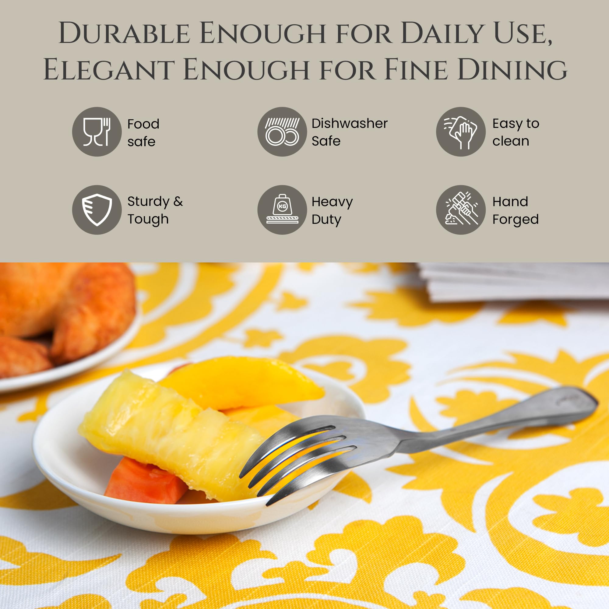 KNORK Original ergonomic design delivers a comfortable grip and smooth dining.