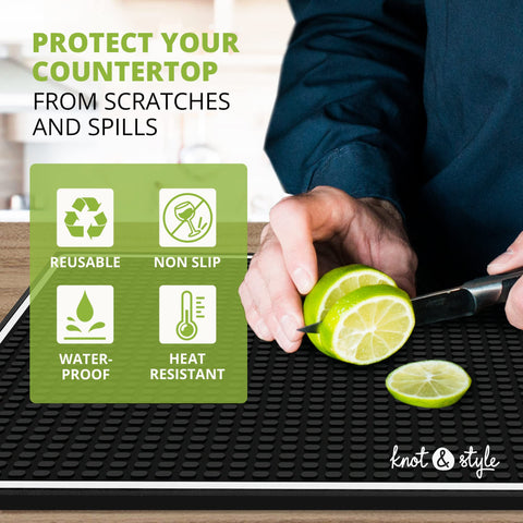 Knot and Style bar mat, 18x12 inches, fits many counters
