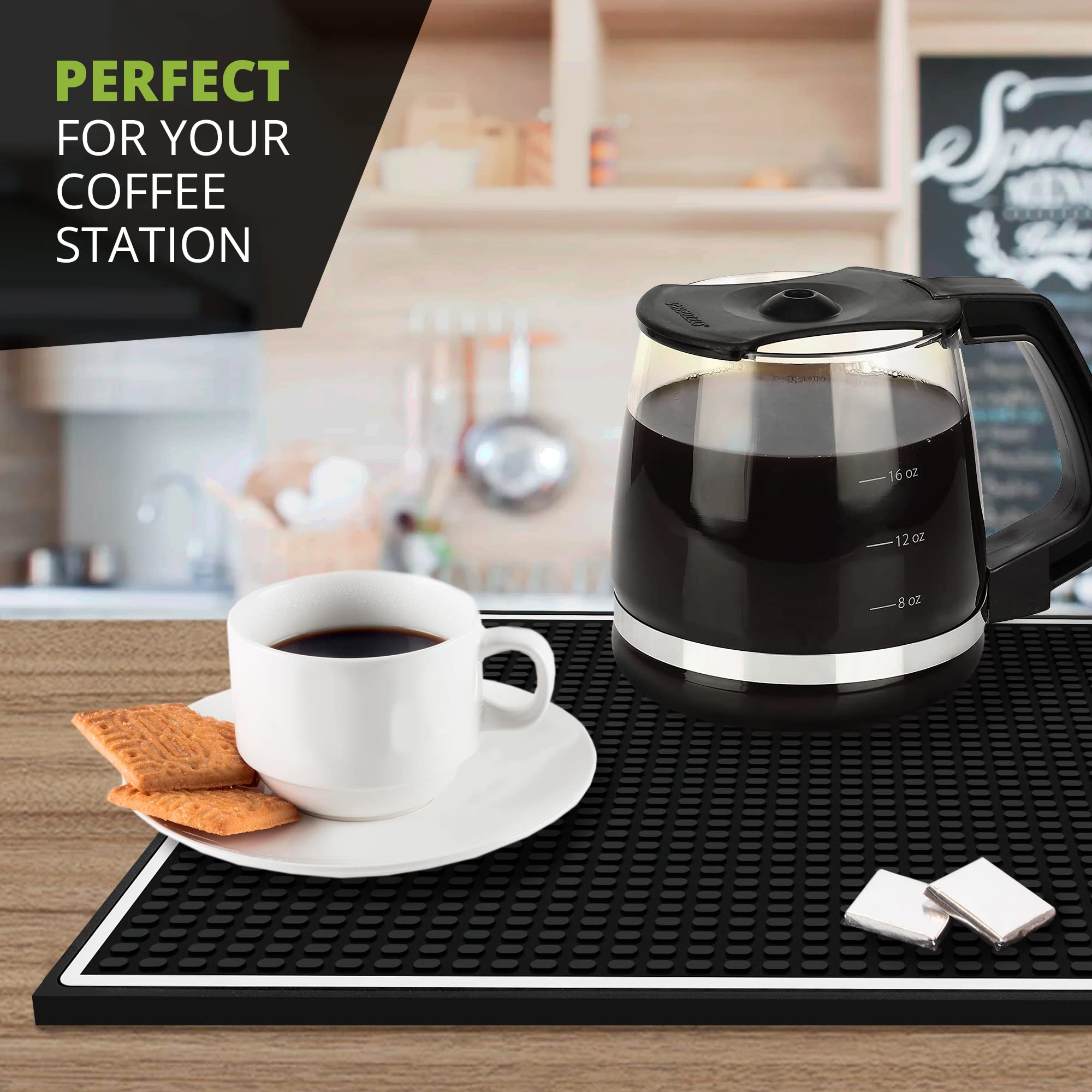 Knot and Style bar mat reduces countertop wear with protective rubber