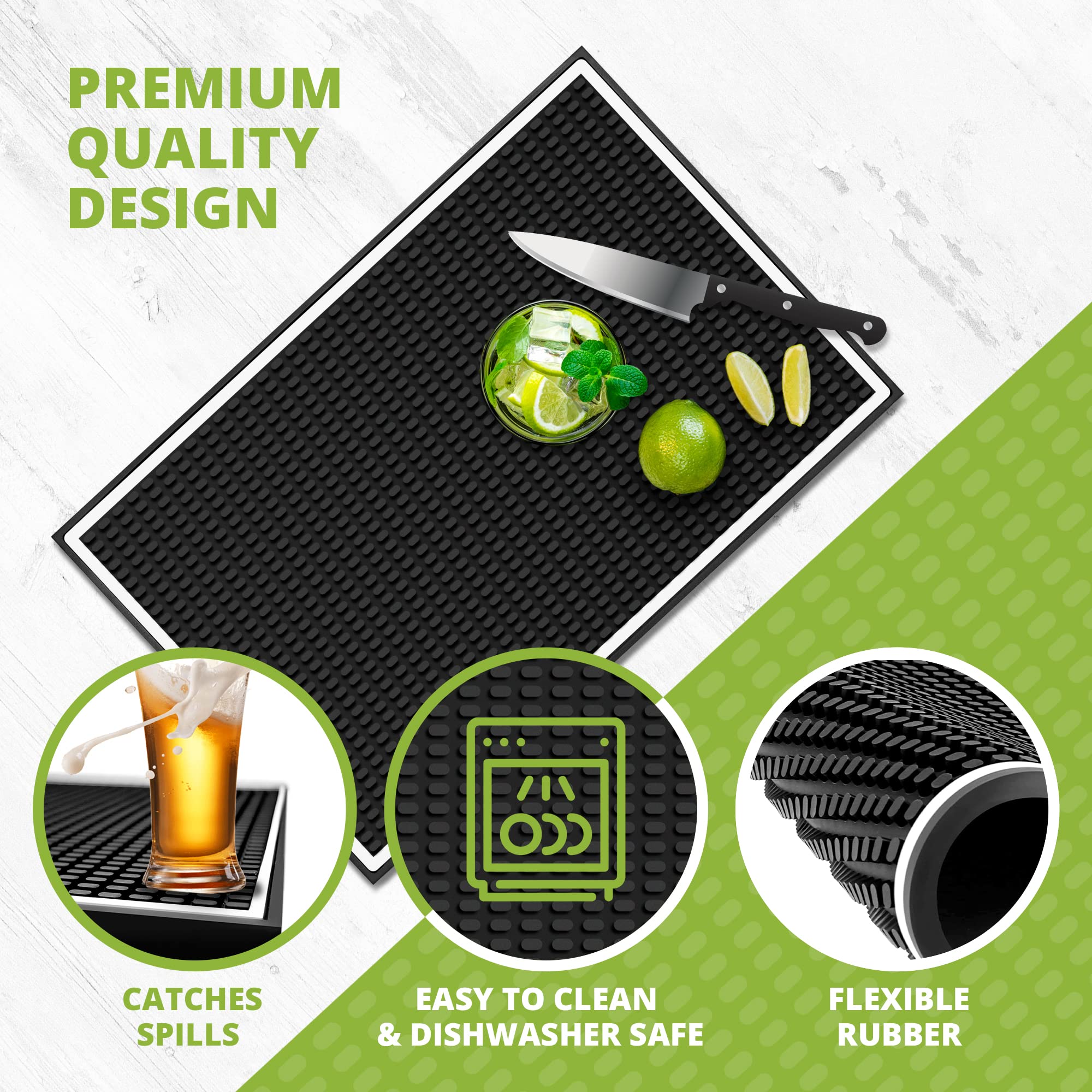 Knot and Style bar mat made of durable rubber for lasting use