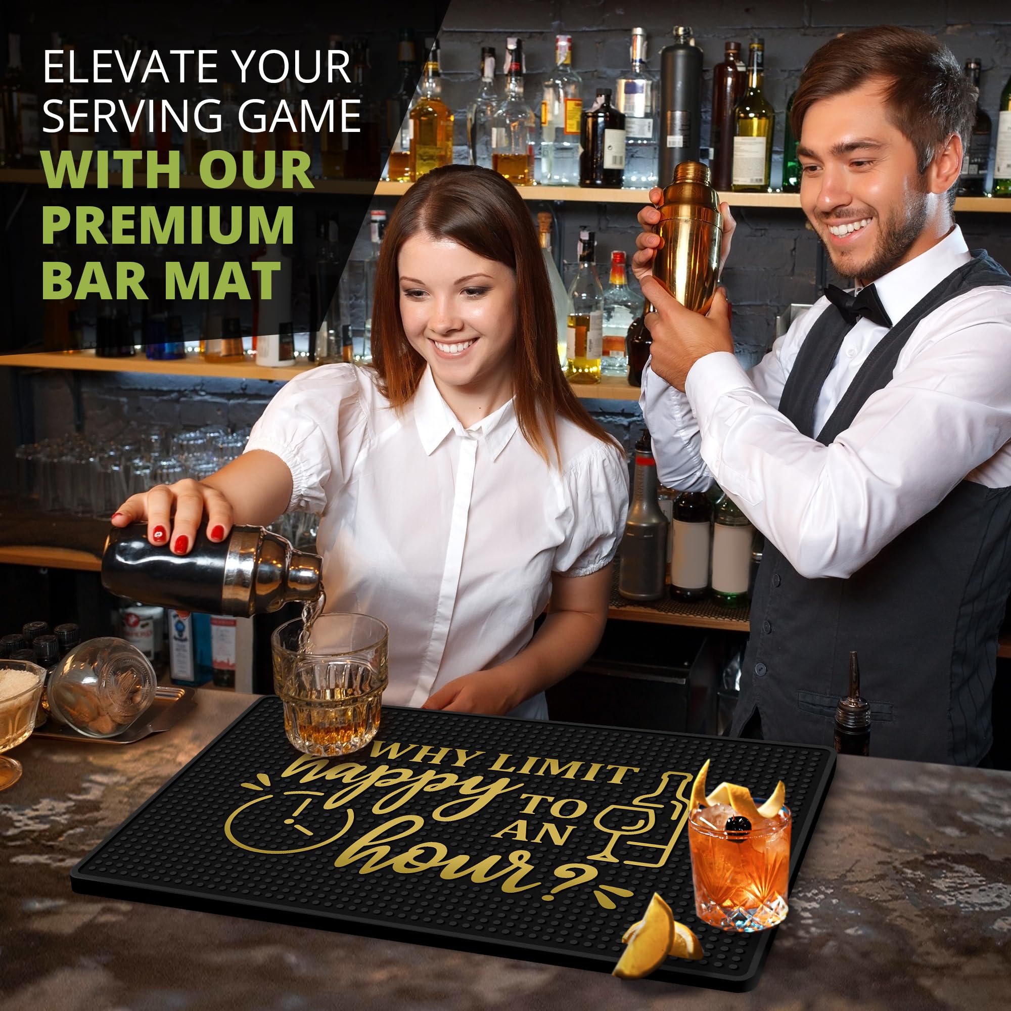 Knot and Style bar mat for home bar: non-slip stability during entertaining