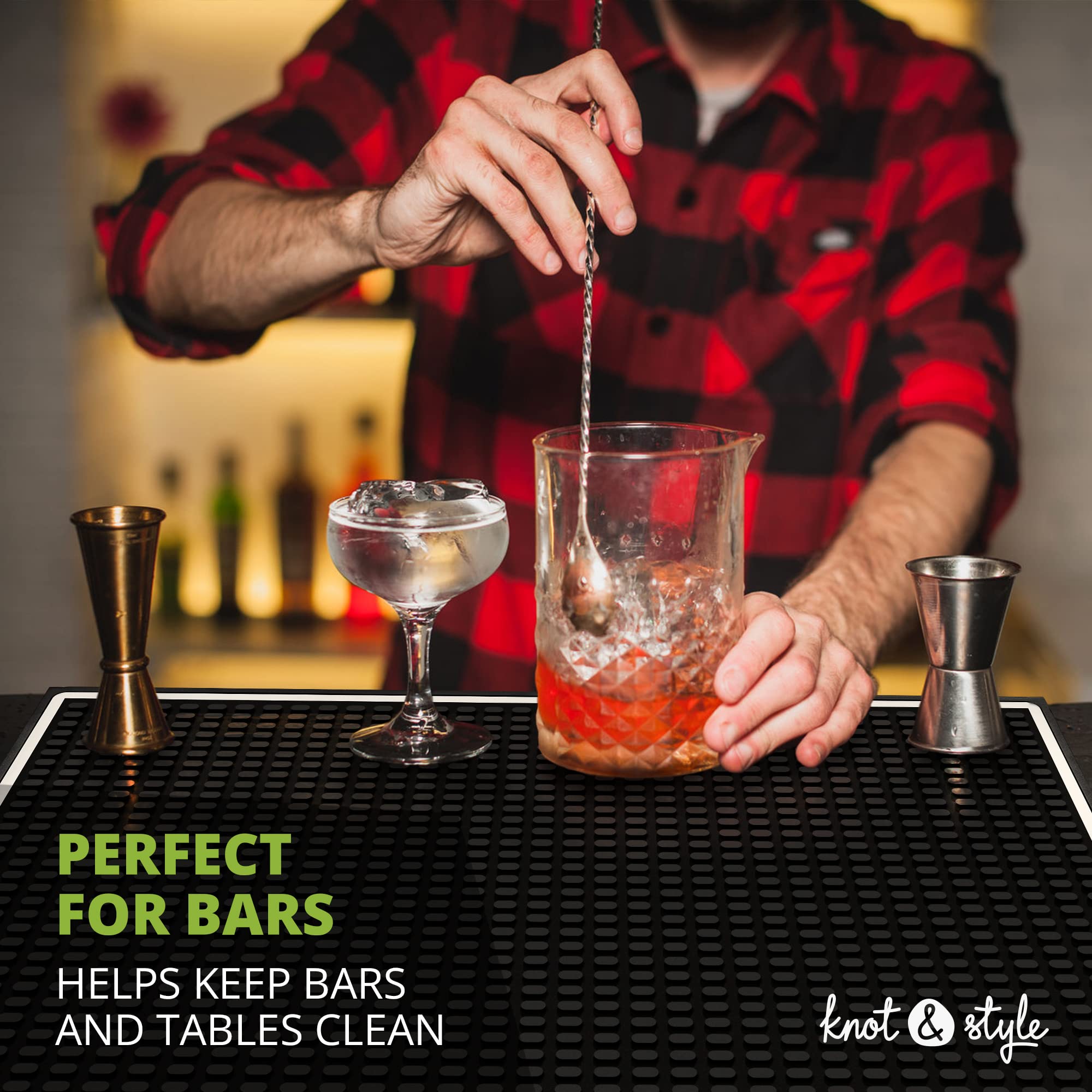 Knot and Style bar mat ships gift-ready for home bar gifting