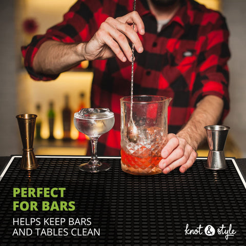 Knot and Style bar mat ships gift-ready for home bar gifting