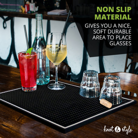 Knot and Style bar mat enhances decor while protecting countertops