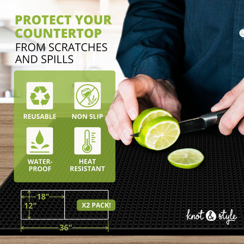Knot and Style Bar Mat Set durable rubber for long-lasting use.